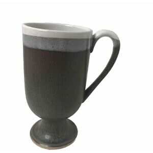 Vintage coffee Stoneware Footed Mug Gray WhiteIrish Coffee Cup